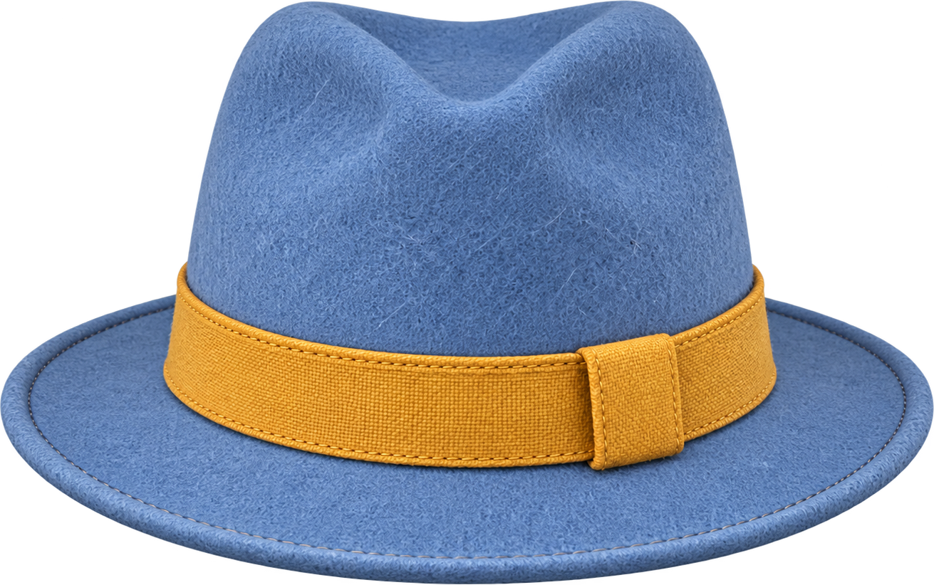 The High Roller blue and gold hat